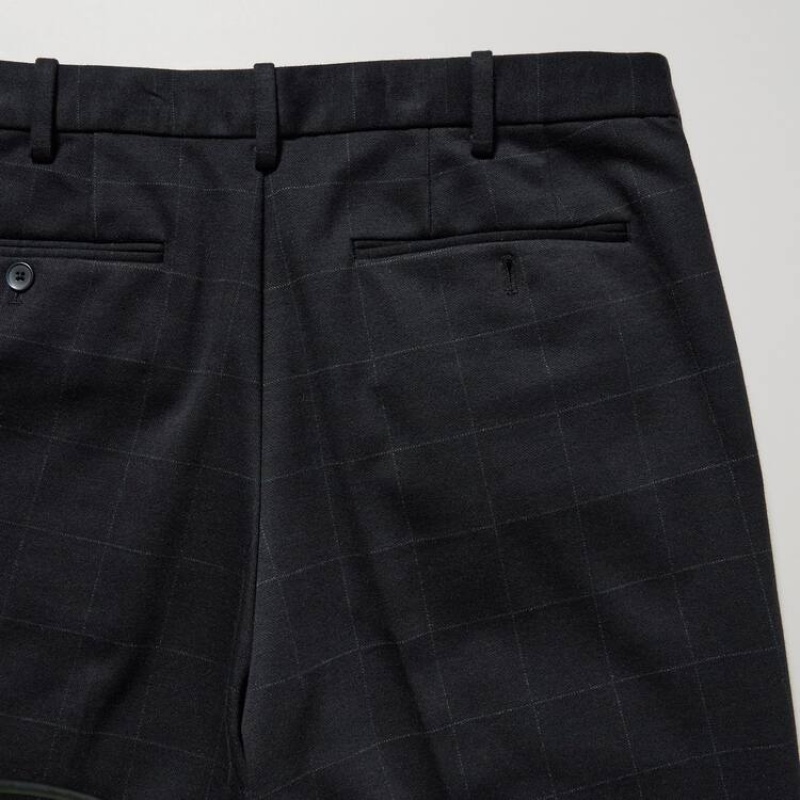 Pánské Kalhoty Uniqlo Smart Windowpane Checked Ankle Length (Long) Tmavě Blankyt | ALOCXNQ-71