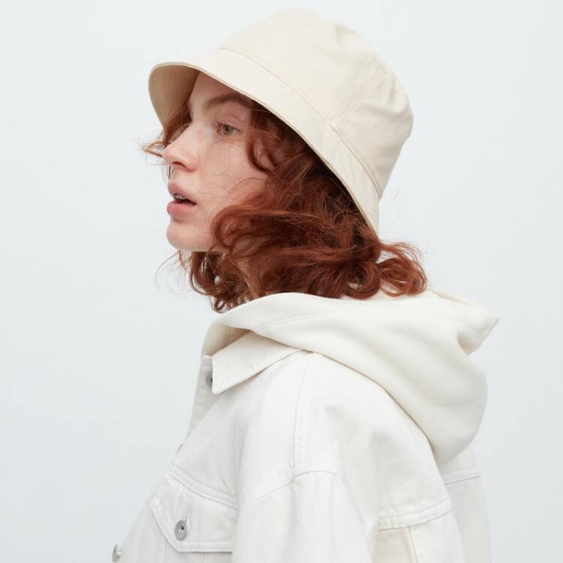 Pánské Klobouky Uniqlo Linen Blend Bucket Bílé | AVQWBDG-70