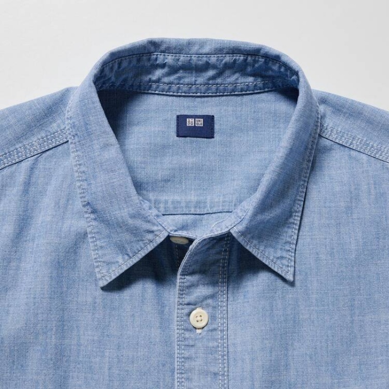 Pánské Košile Uniqlo Chambray Regular Fit Pracovní (Regular Collar) Blankyt | MJUORBW-97