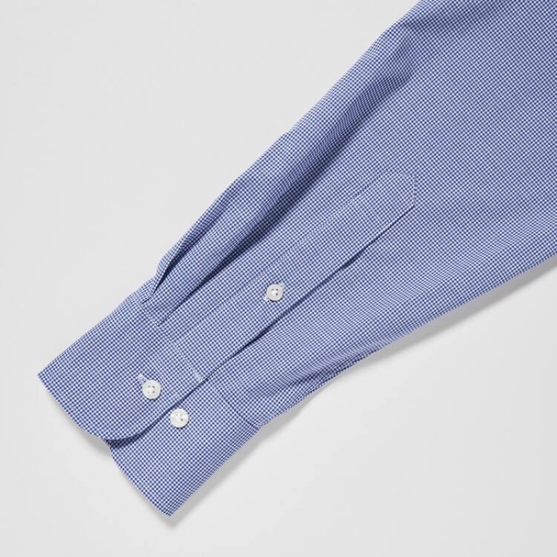 Pánské Košile Uniqlo Easy Care Broadcloth Stretch Slim Fit (Semi-cutaway Collar) Blankyt | RCLFQVZ-34