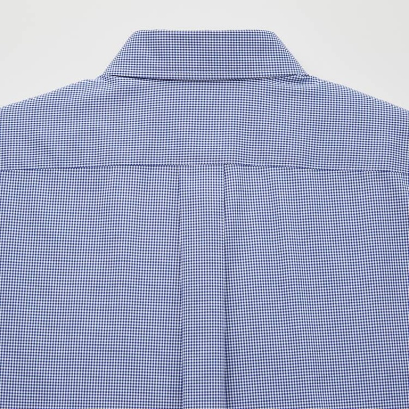 Pánské Košile Uniqlo Easy Care Checked Stretch Slim Fit (Semi-cutaway Collar) Blankyt | IGFCNVM-06