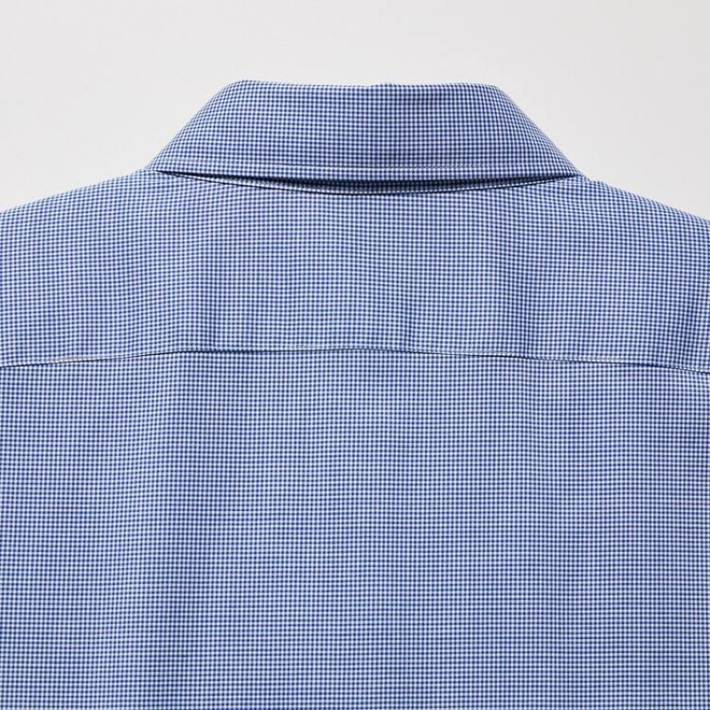 Pánské Košile Uniqlo Easy Care Stretch Slim Fit Checked (Semi-cutaway Collar) Blankyt | PARBHTX-58