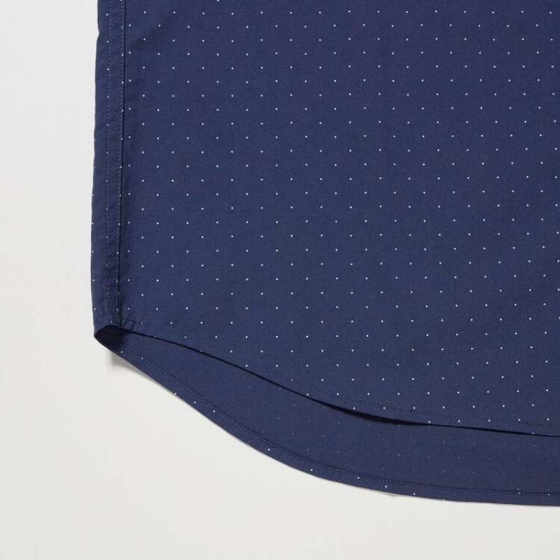 Pánské Košile Uniqlo Extra Fine Bavlněné Broadcloth Regular Fit Printed (Regular Collar) Blankyt | ZAKMHWS-75