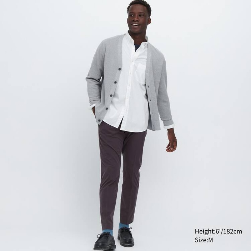 Pánské Košile Uniqlo Extra Fine Bavlněné Broadcloth Printed (Button-down Collar) Bílé | UPJIXMQ-50