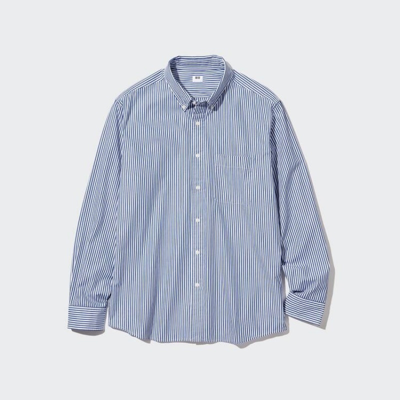 Pánské Košile Uniqlo Extra Fine Bavlněné Broadcloth Regular Fit (Button-down Collar) Blankyt | QTRYBOD-38