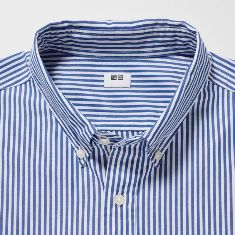 Pánské Košile Uniqlo Extra Fine Bavlněné Broadcloth Regular Fit (Button-down Collar) Blankyt | QTRYBOD-38