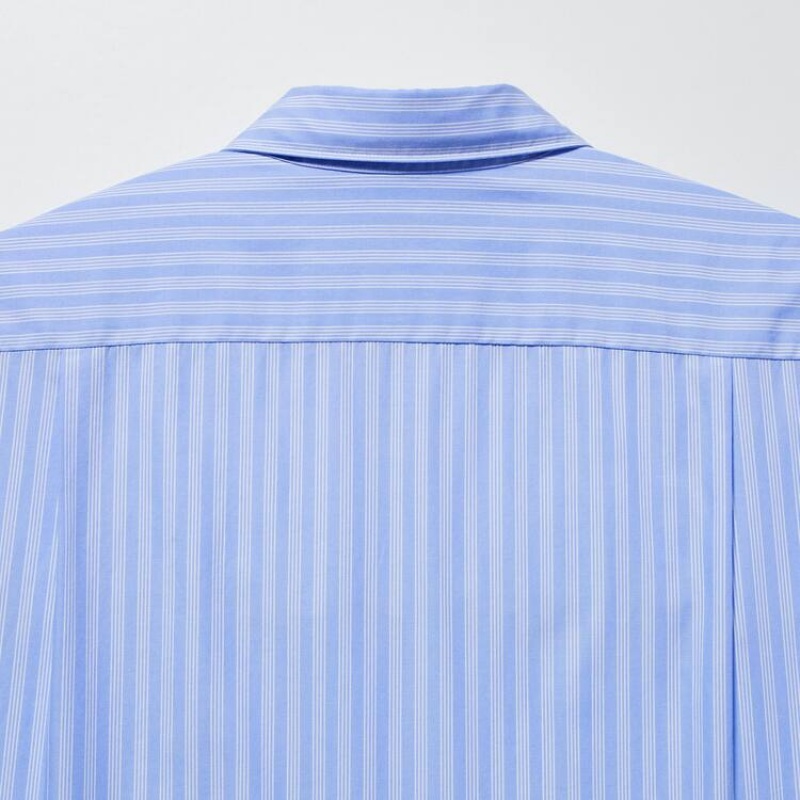 Pánské Košile Uniqlo Extra Fine Bavlněné Broadcloth Regular Fit Pruhovaný Blankyt | GSOUFIR-95