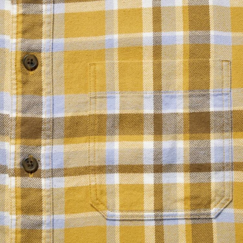 Pánské Košile Uniqlo Flannel Checked Regular Fit (Regular Collar) Žluté | SZELDCQ-01