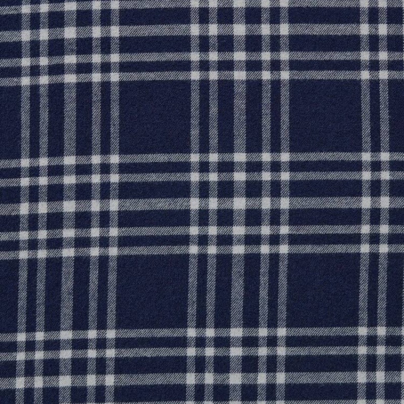 Pánské Košile Uniqlo Flannel Regular Fit Checked (Button-down Collar) Tmavě Blankyt | CSFIJMR-28