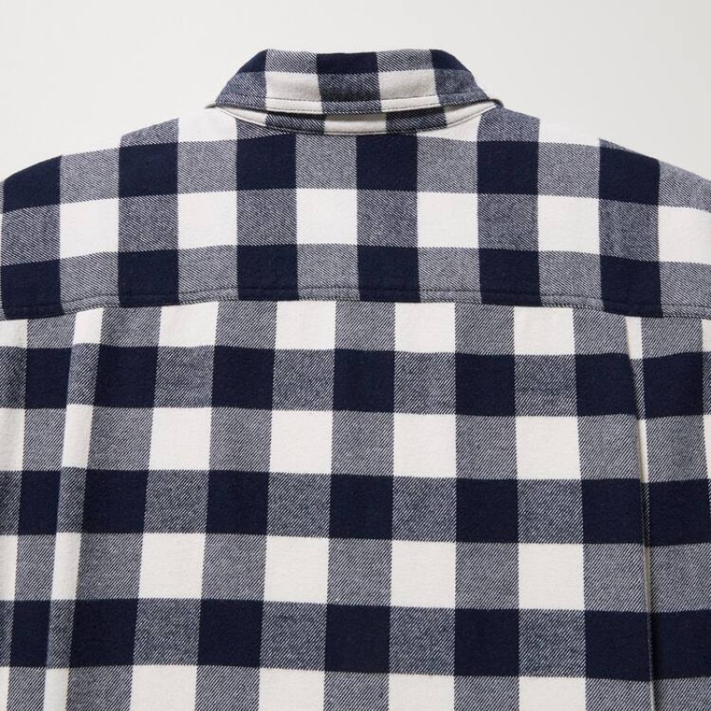 Pánské Košile Uniqlo Flannel Regular Fit Checked (Regular Collar) Bílé | OXRPBUH-39