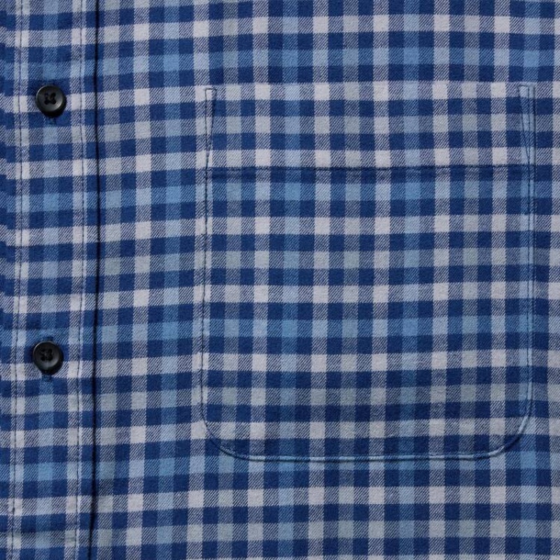 Pánské Košile Uniqlo Flannel Regular Fit Checked (Button-down Collar) Blankyt | PEQIYAO-65