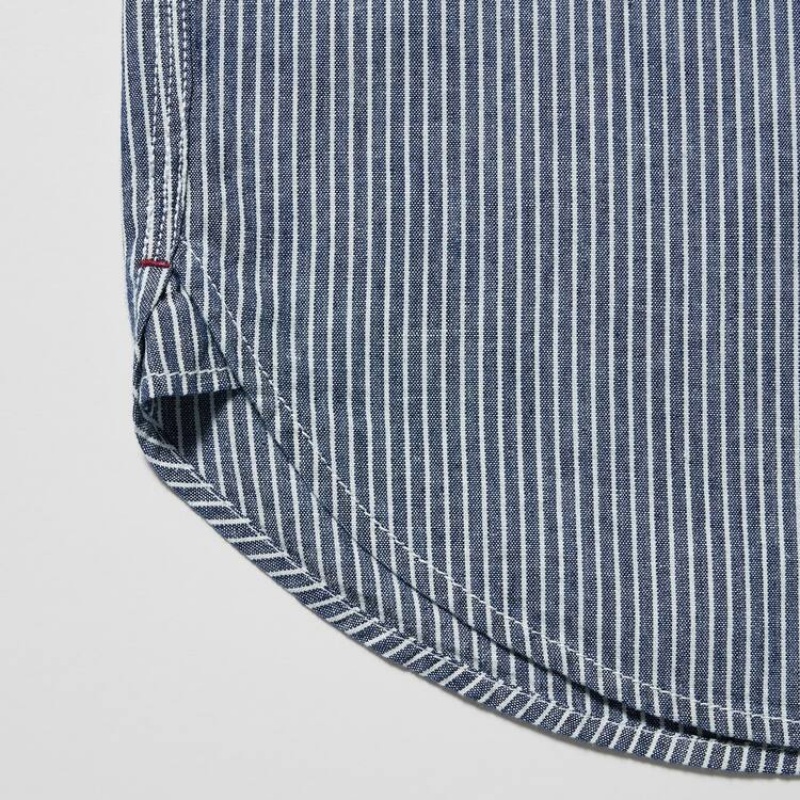 Pánské Košile Uniqlo Hickory Denim Regular Fit Pracovní (Regular Collar) Blankyt | BJDAISN-57