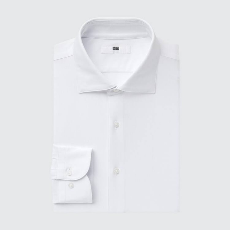 Pánské Košile Uniqlo Non-iron Jersey Regular Fit (Semi-cutaway Collar) Bílé | XLVIZCT-80