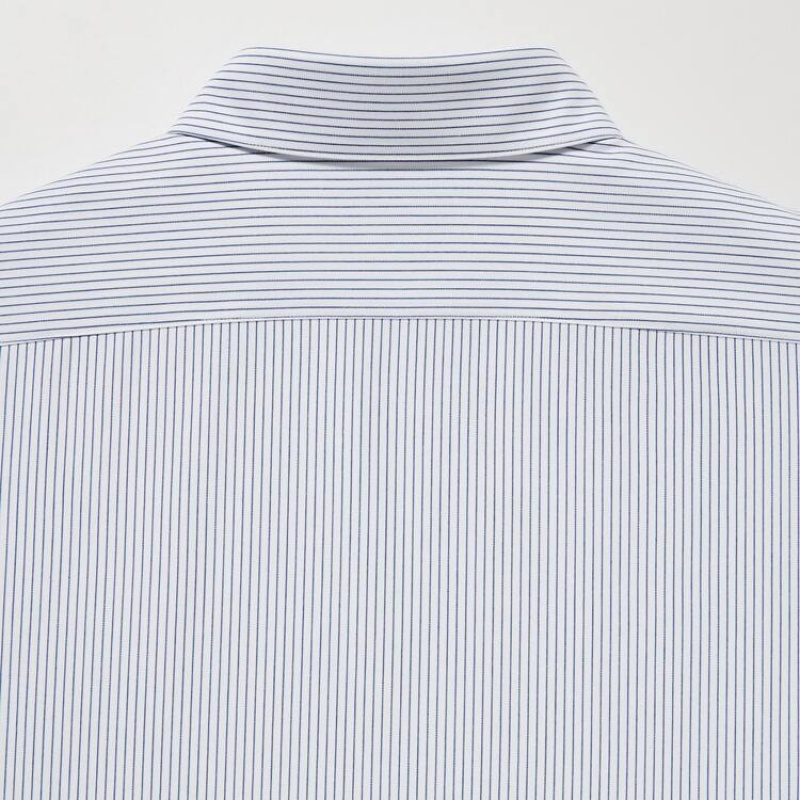 Pánské Košile Uniqlo Non-iron Jersey Regular Fit Pruhovaný (Semi-cutaway Collar) Blankyt | EVIONHC-19