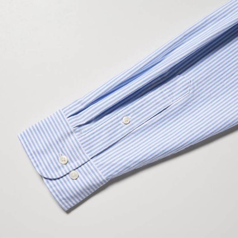 Pánské Košile Uniqlo Regular Fit Pruhovaný Oxford (Button-down Collar) Blankyt | VPEZBCT-15