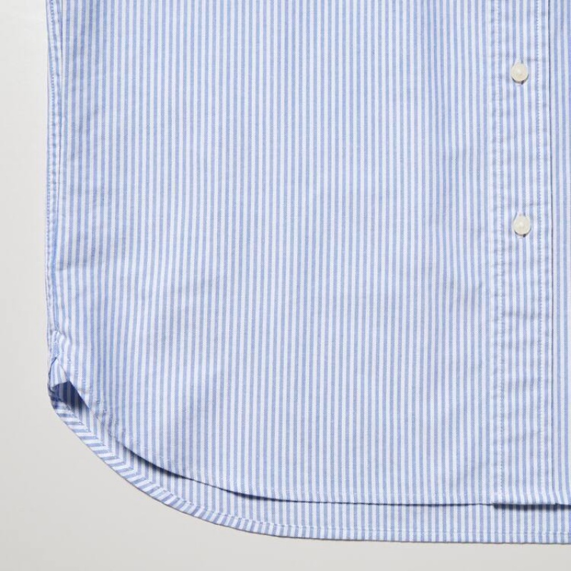 Pánské Košile Uniqlo Regular Fit Pruhovaný Oxford (Button-down Collar) Blankyt | VPEZBCT-15