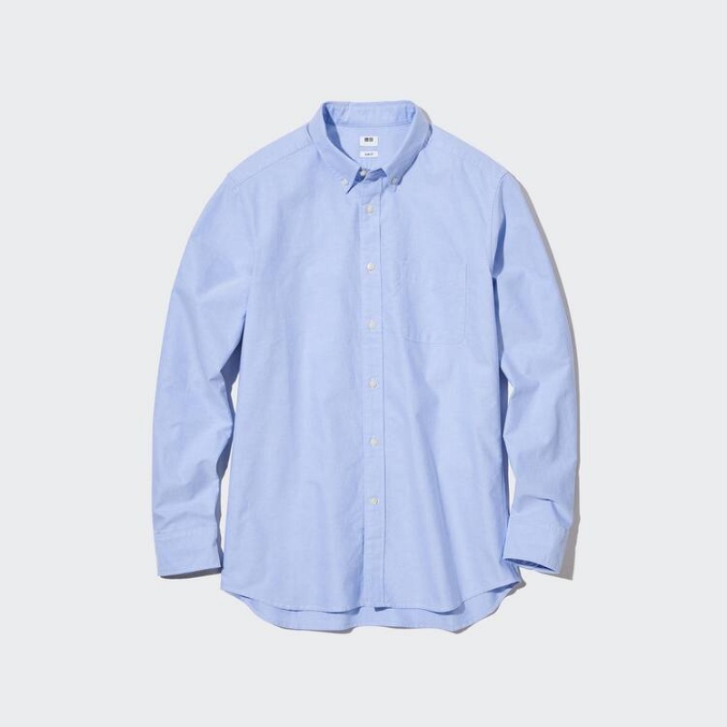 Pánské Košile Uniqlo Slim Fit Oxford (Button-down Collar) Blankyt | QMSDRTX-37