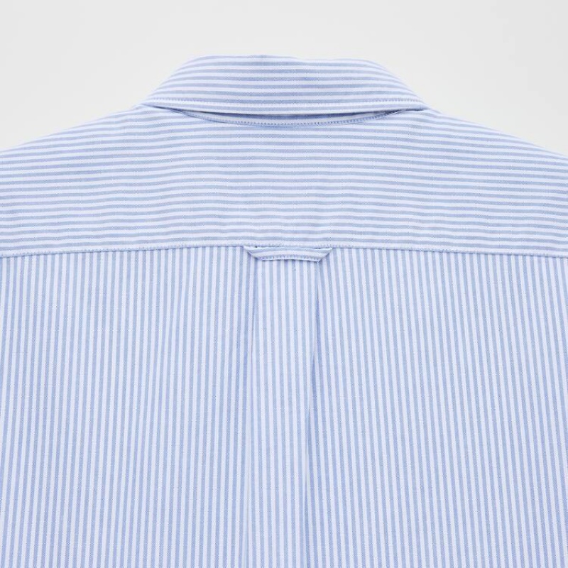 Pánské Košile Uniqlo Slim Fit Pruhovaný Oxford (Button-down Collar) Blankyt | ZKFMVTD-92