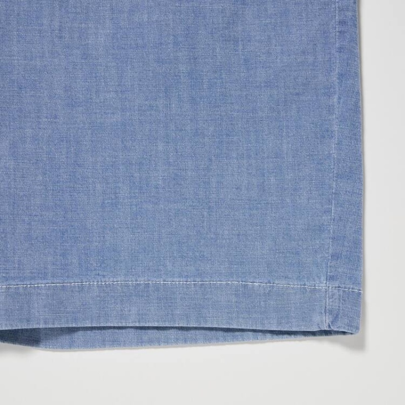 Pánské Kraťasy Uniqlo Chambray Stretch Easy Blankyt | NWZFAHE-58