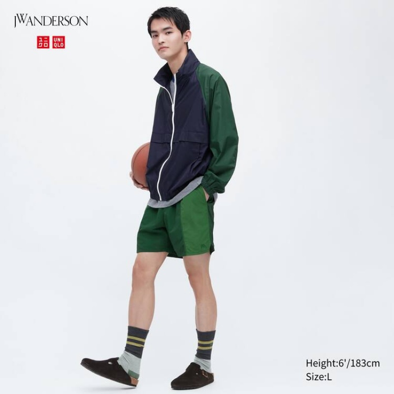 Pánské Kraťasy Uniqlo Jw Anderson Colour Block Active Utility Zelene | HNSKUVP-28