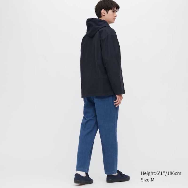 Pánské Loungewear Uniqlo Bavlněné Denim Relaxed Fit Ankle Length Blankyt | AZHDMYL-98