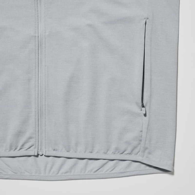 Pánské Mikiny Uniqlo Dry-ex Uv Protection Zipped Světle Šedé | AYKCLRF-83