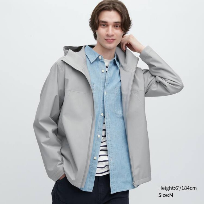 Pánské Parka Uniqlo Blocktech 3d Cut Šedé | MNFQUHC-01