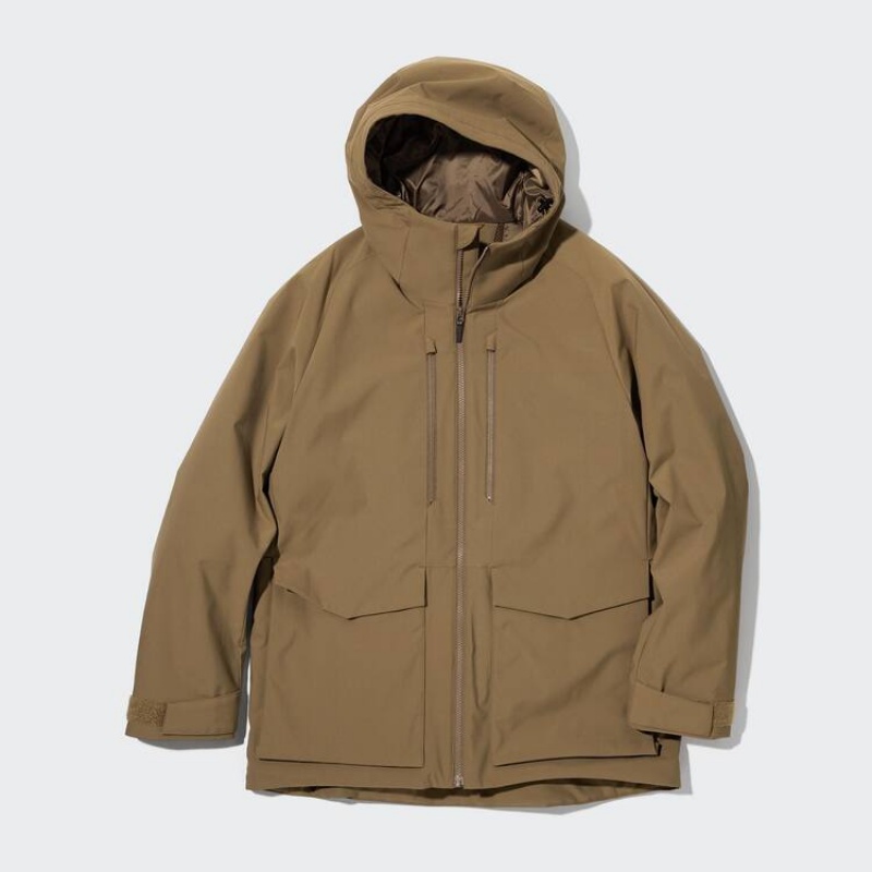 Pánské Parka Uniqlo Hybridní Down 3d Cut Hnědé | TWBXGJH-41