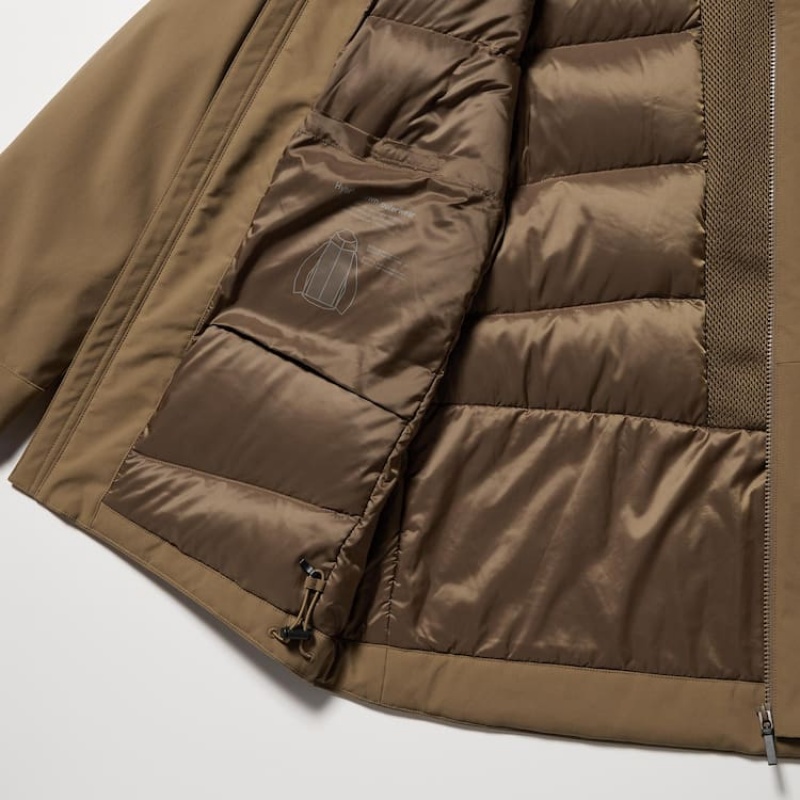 Pánské Parka Uniqlo Hybridní Down 3d Cut Hnědé | TWBXGJH-41