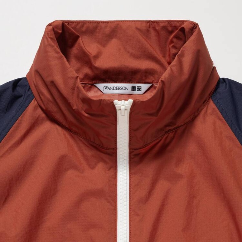 Pánské Parka Uniqlo Jw Anderson Colour Block Uv Protection Červené | ZXBMUHS-42