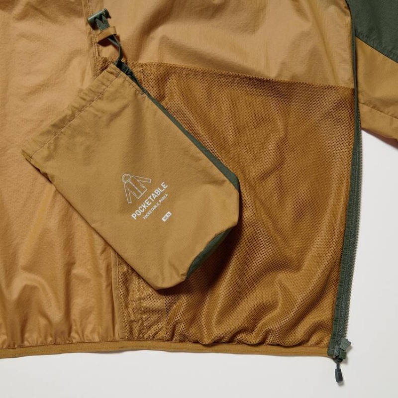 Pánské Parka Uniqlo Uv Protection 3d Cut Pocketable Hnědé | YFOVNGJ-79