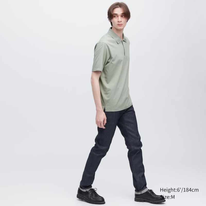 Pánské Polo Triko Uniqlo Airism Krátké Sleeve Zelene | OSUCWXL-90