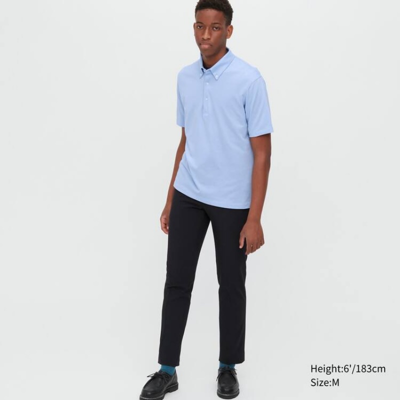 Pánské Polo Triko Uniqlo Airism Piqué Světle Blankyt | JNRHCGB-80