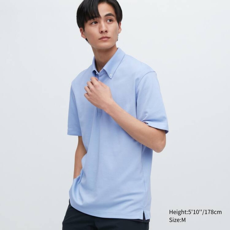 Pánské Polo Triko Uniqlo Airism Světle Blankyt | OCABNGS-25