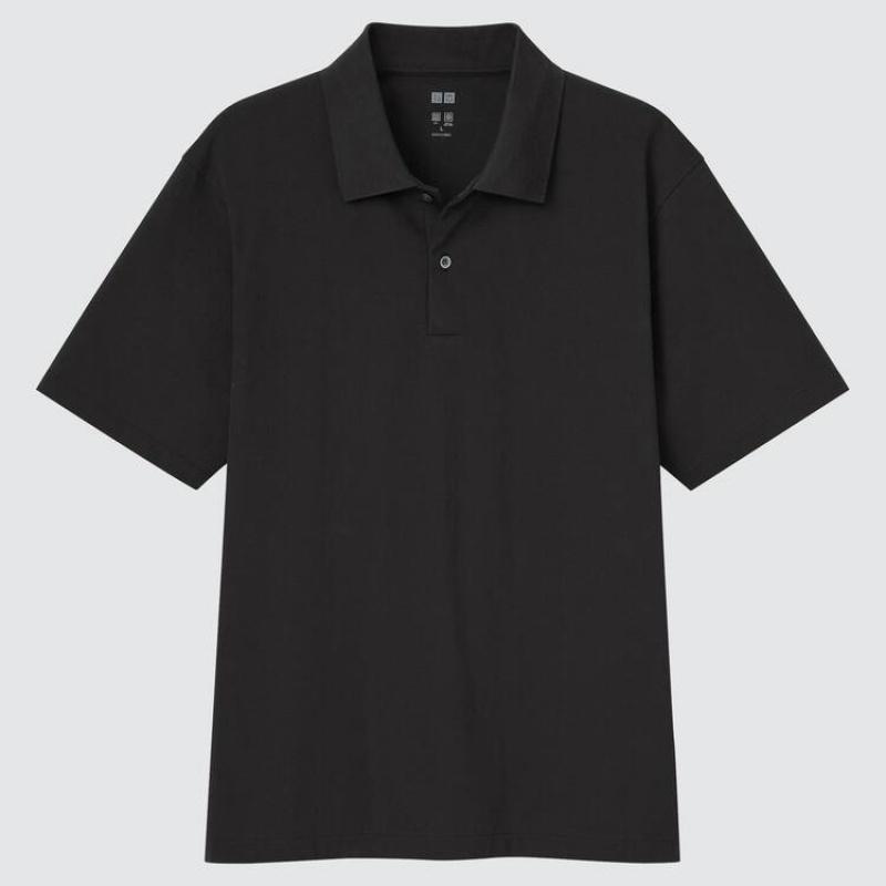 Pánské Polo Triko Uniqlo Airism Černé | CSRWEHG-10