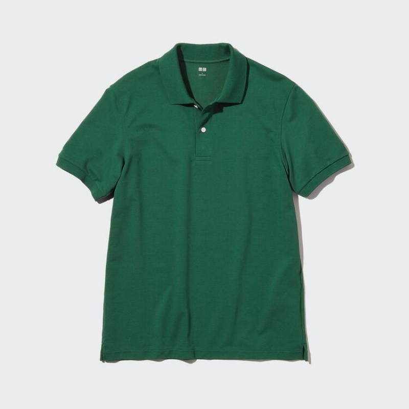 Pánské Polo Triko Uniqlo Dry Piqué Zelene | ASQZRHE-96