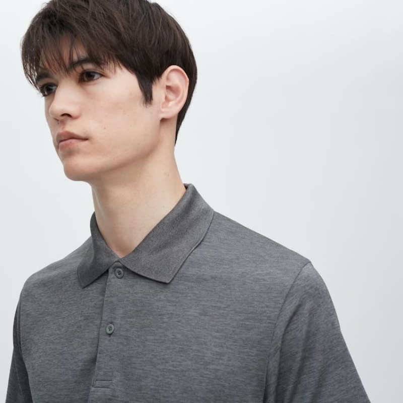 Pánské Polo Triko Uniqlo Dry-ex Šedé | IMEHBZC-29