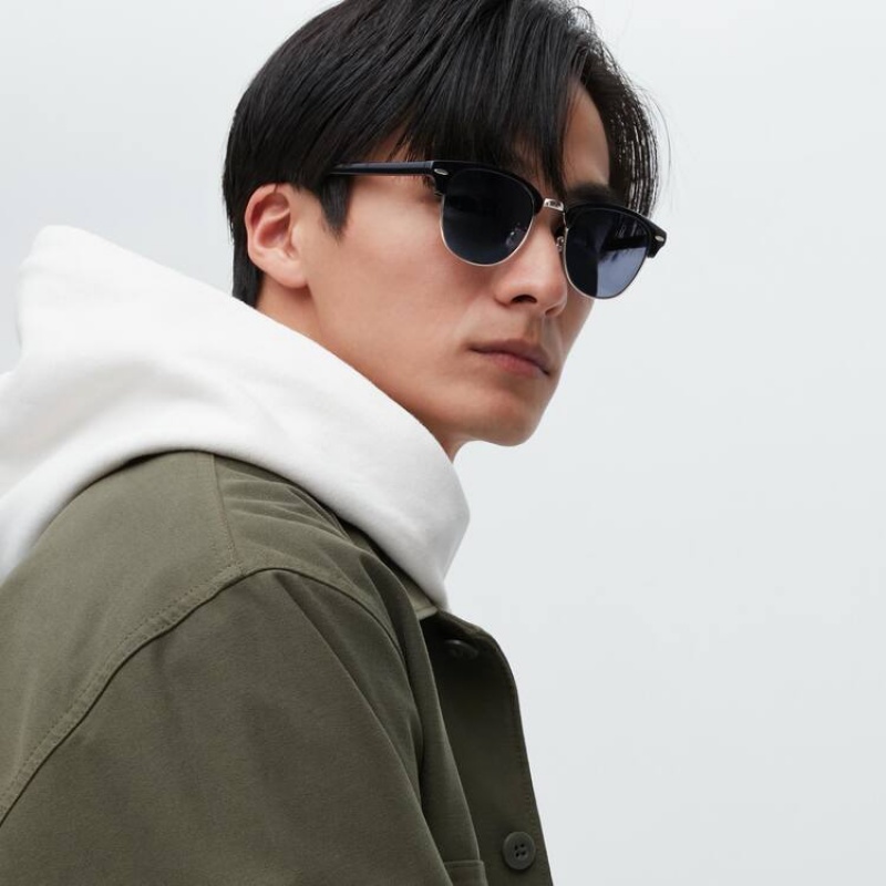 Pánské Sluneční Brýle Uniqlo Browline Sunglasses Černé | MQKOBJC-85