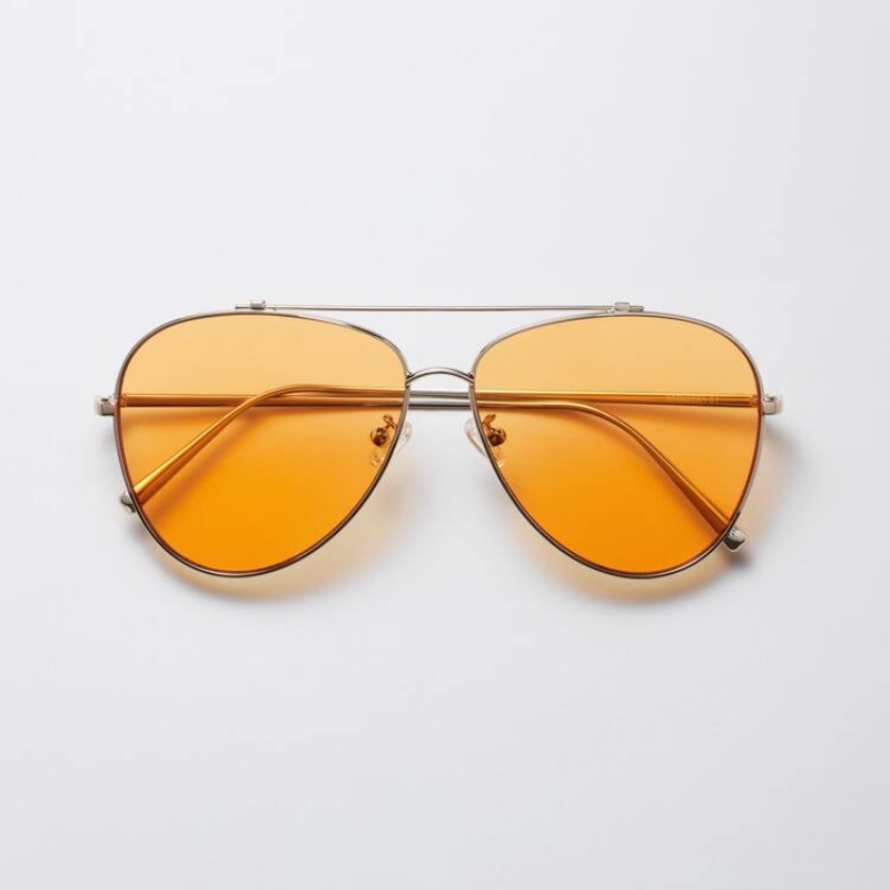 Pánské Sluneční Brýle Uniqlo Teardrop Sunglasses Oranžové | WGOUFEK-37