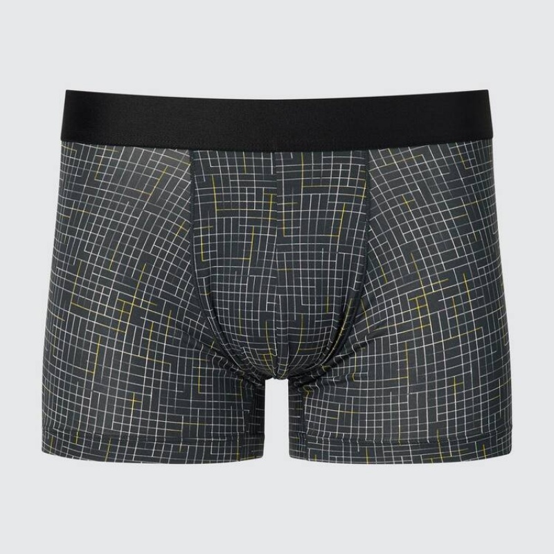 Pánské Spodní Prádlo Uniqlo Airism Low Rise Printed Boxers Tmavě Šedé | BUGPMZF-63