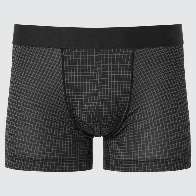 Pánské Spodní Prádlo Uniqlo Airism Low Rise Checked Boxers Černé | RFYCGJE-73