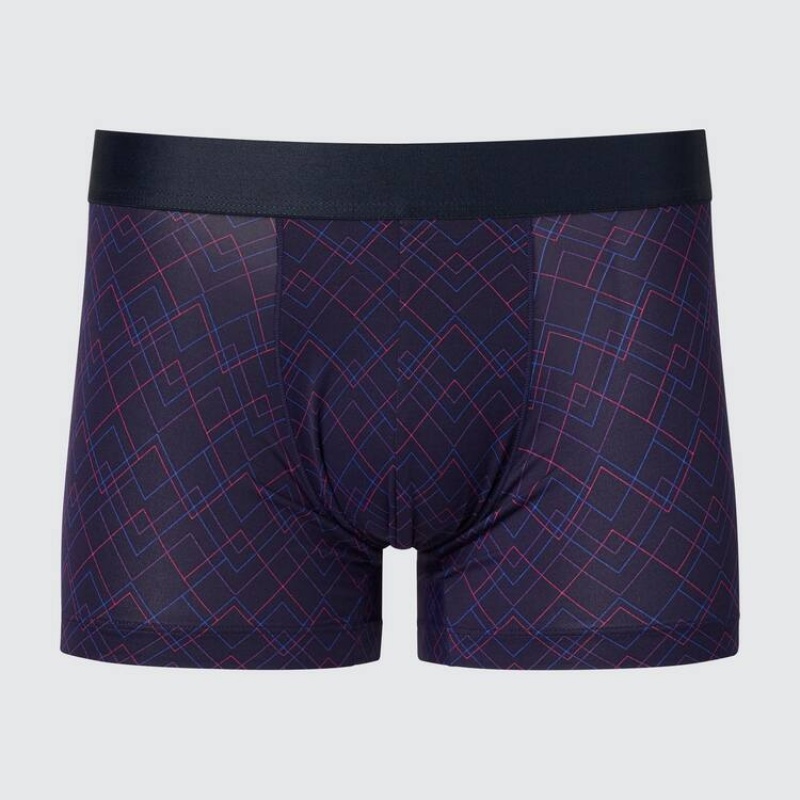 Pánské Spodní Prádlo Uniqlo Airism Low Rise Printed Boxers Tmavě Blankyt | WEULFQT-79