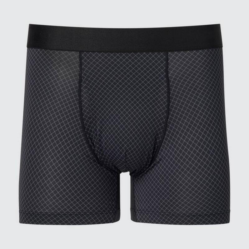 Pánské Spodní Prádlo Uniqlo Airism Printed Boxers Černé | FCWHLVZ-59