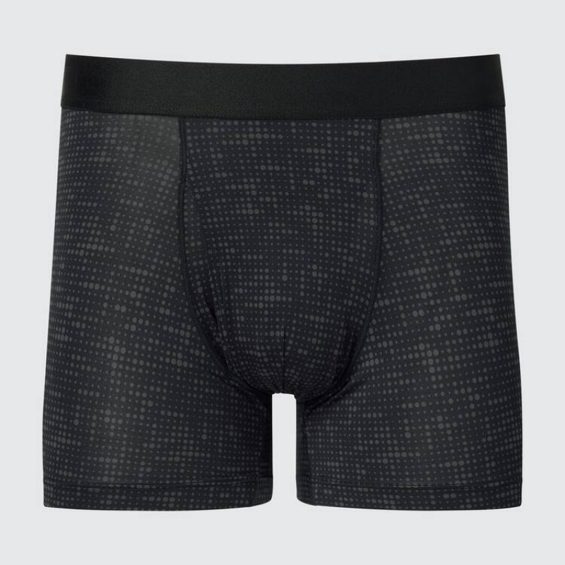 Pánské Spodní Prádlo Uniqlo Airism Printed Boxers Černé | BOSPYQK-56