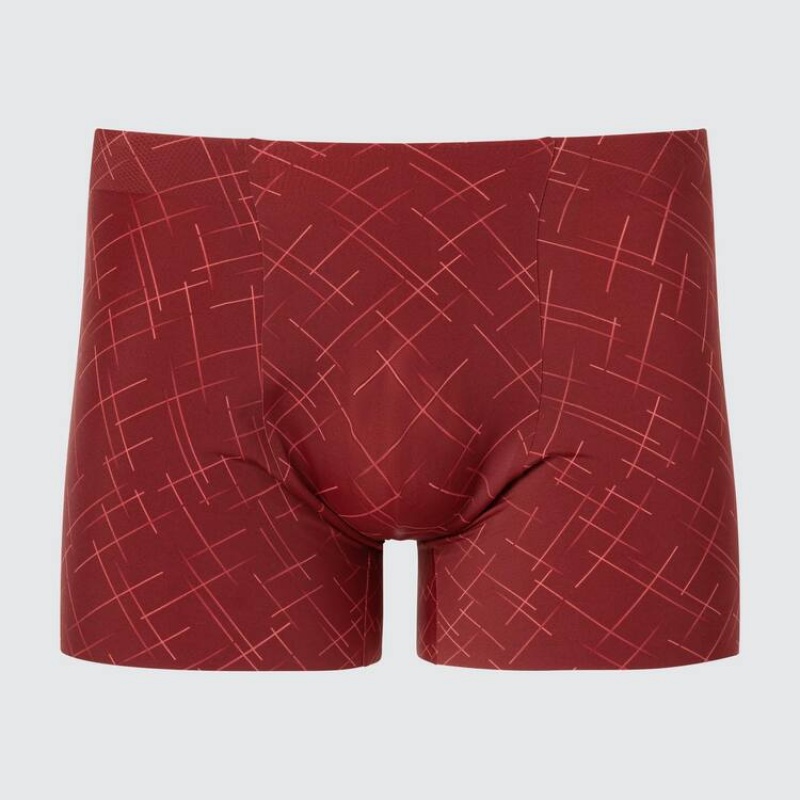 Pánské Spodní Prádlo Uniqlo Airism Seamless Printed Boxers Červené | USQKZRT-37