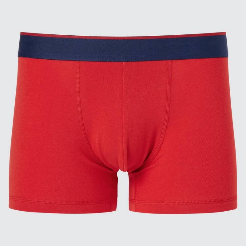 Pánské Spodní Prádlo Uniqlo Bavlněné Low Rise Boxerské Červené | QSYUCAI-89