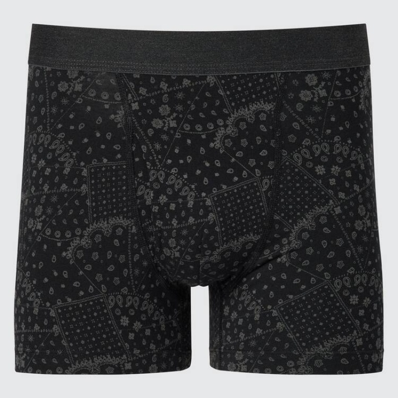 Pánské Spodní Prádlo Uniqlo Bavlněné Patchwork Boxerské Černé | KACQLOJ-08