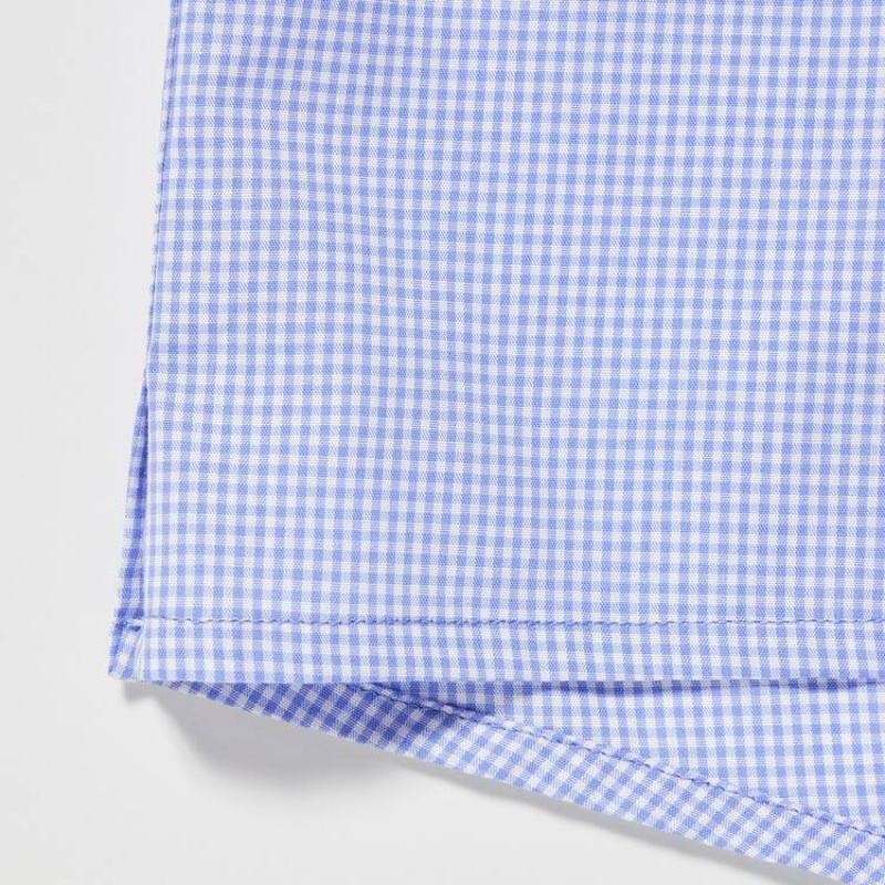 Pánské Spodní Prádlo Uniqlo Woven Checked Boxerské Blankyt | XFZKYSE-42