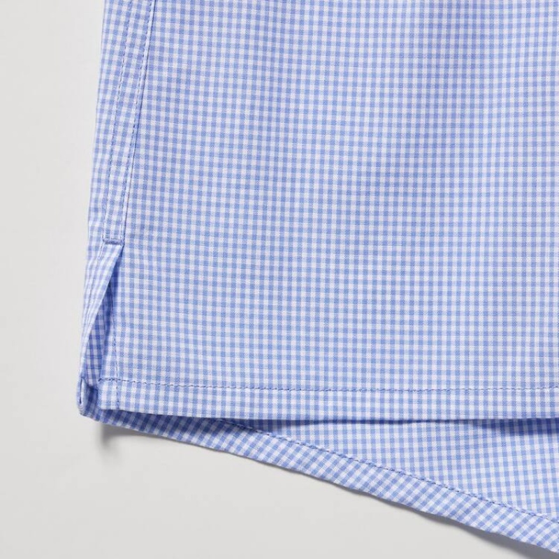 Pánské Spodní Prádlo Uniqlo Woven Gingham Checked Boxerské Blankyt | KIEYMPS-59