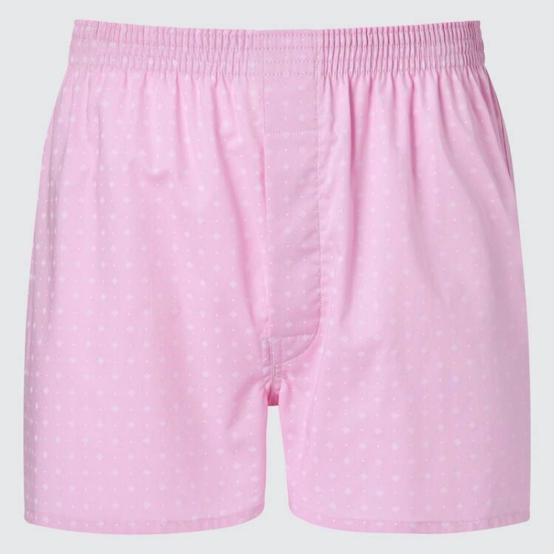 Pánské Spodní Prádlo Uniqlo Woven Patterned Boxerské Růžové | TSCDMAI-67